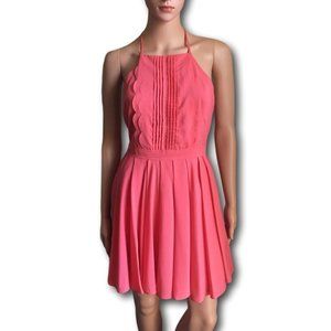 Papaya Coral Halter Dress